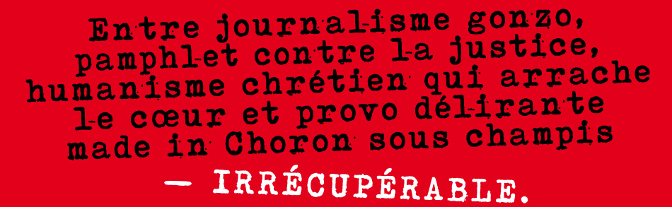 Pitch du livre: irrécupérable