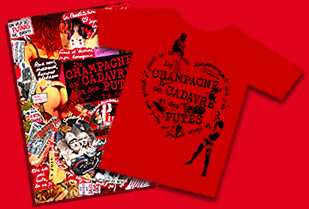 T-Shirt roman Du champagne, un cadavre et des putes