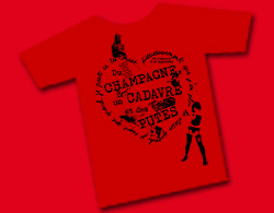 T-Shirt roman Du champagne, un cadavre et des putes